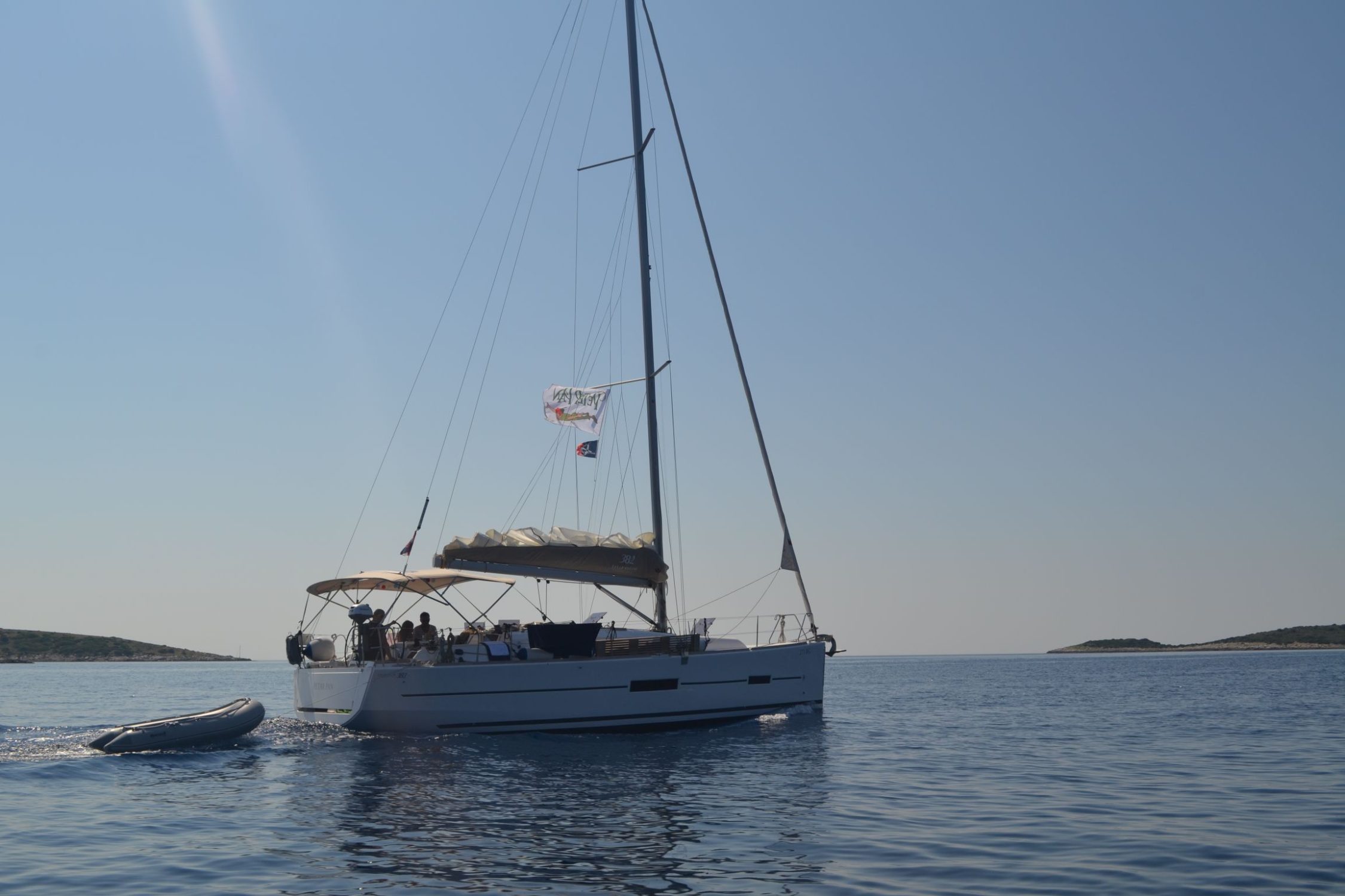 Yacht at Adriatic sea near near Croatian coast