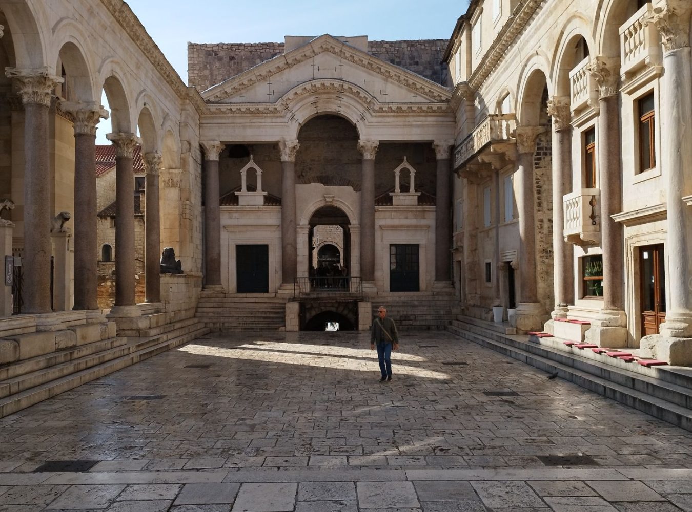Morning view of a Peristil in Split in a Diocletian's palace